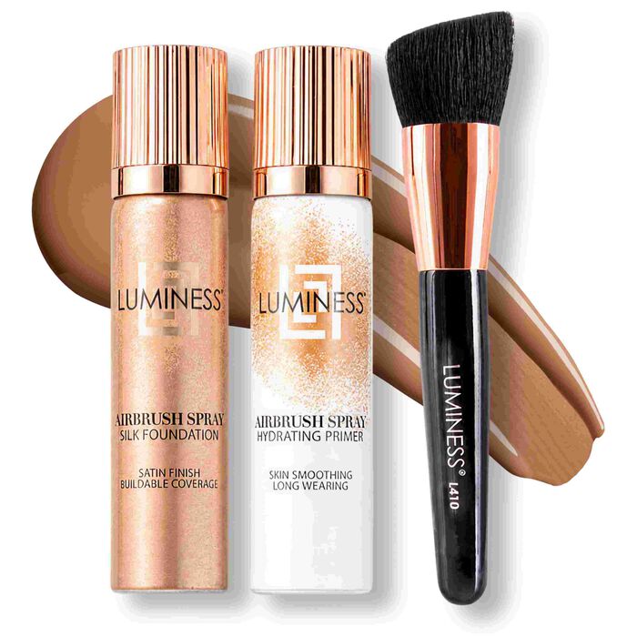 Airbrush Spray Silk Foundation Starter Kit - Warm Deep 090Light Tan 090